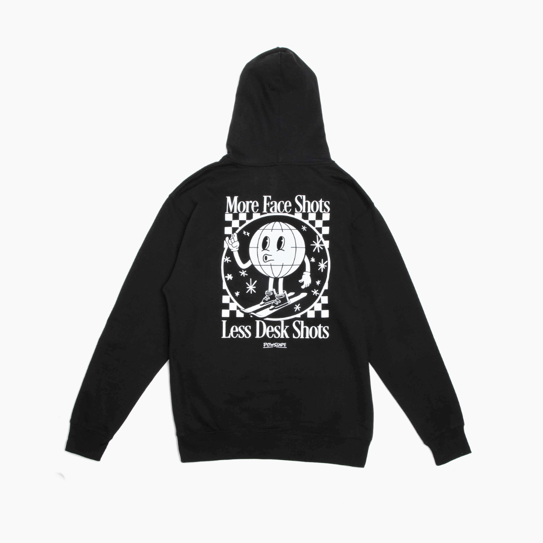 More Face Shots, Less Desk Shots Hoodie (Black)